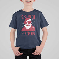 Funny Christmas Santa T Shirt For Kid Skibidi Rizzmas Vintage Charisma Rizz Santa Claus - Wonder Print Shop