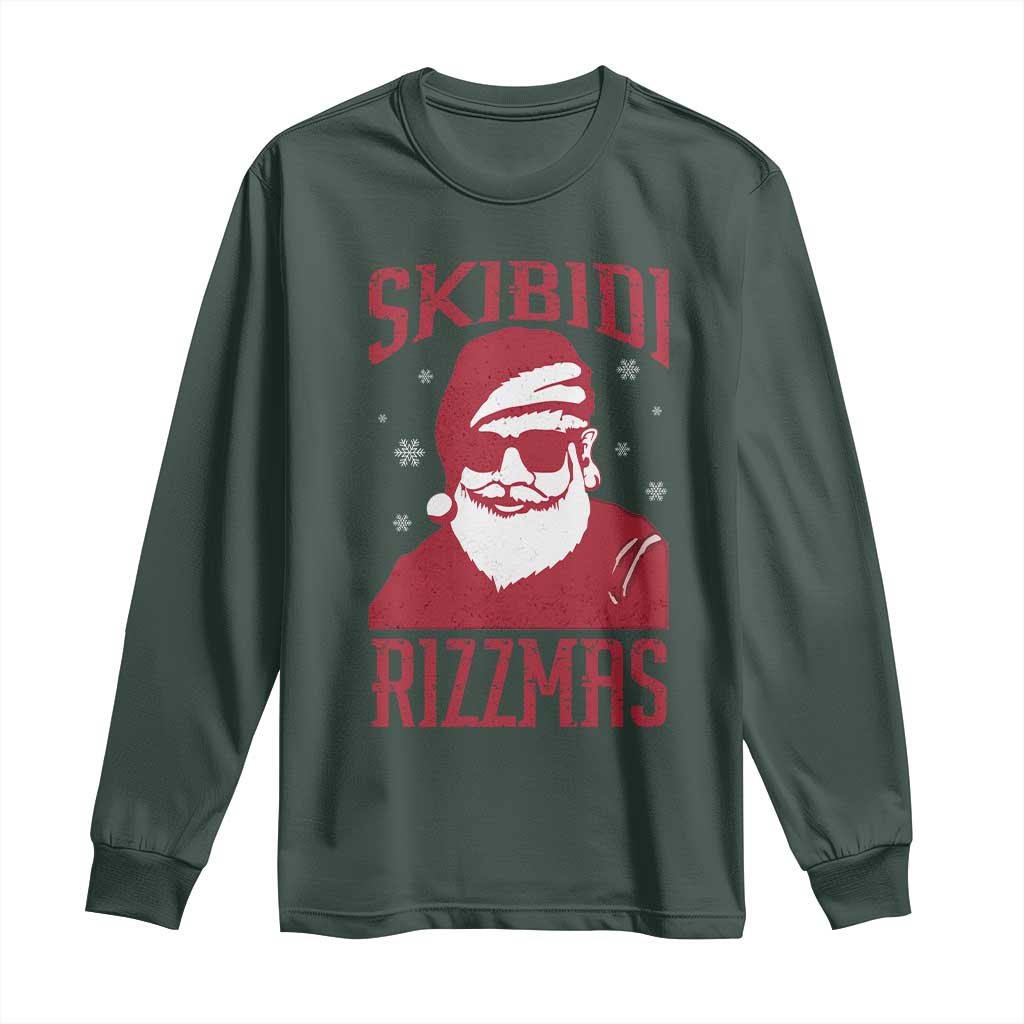 Funny Christmas Santa Long Sleeve Shirt Skibidi Rizzmas Vintage Charisma Rizz Santa Claus