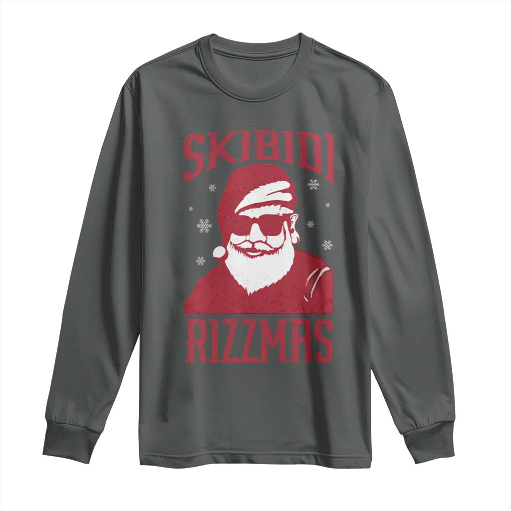 Funny Christmas Santa Long Sleeve Shirt Skibidi Rizzmas Vintage Charisma Rizz Santa Claus