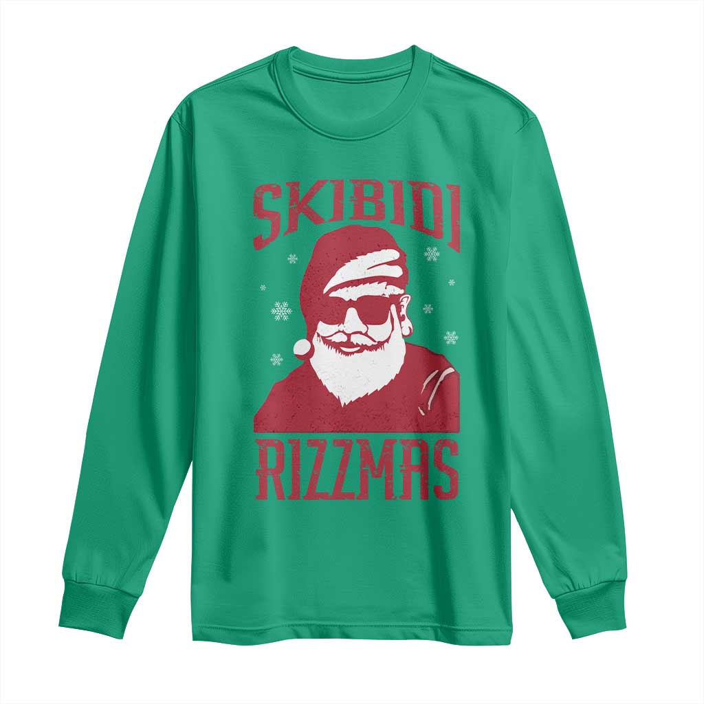 Funny Christmas Santa Long Sleeve Shirt Skibidi Rizzmas Vintage Charisma Rizz Santa Claus
