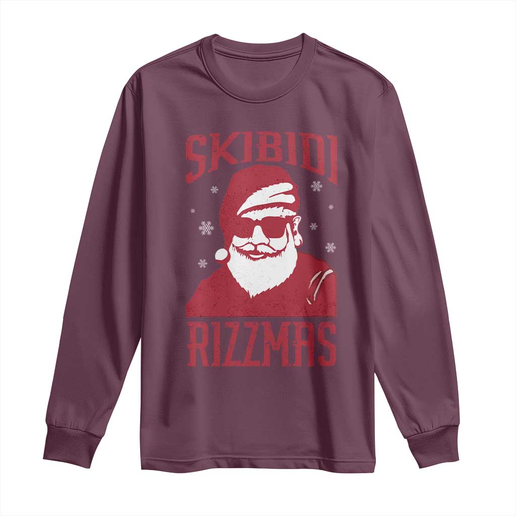 Funny Christmas Santa Long Sleeve Shirt Skibidi Rizzmas Vintage Charisma Rizz Santa Claus