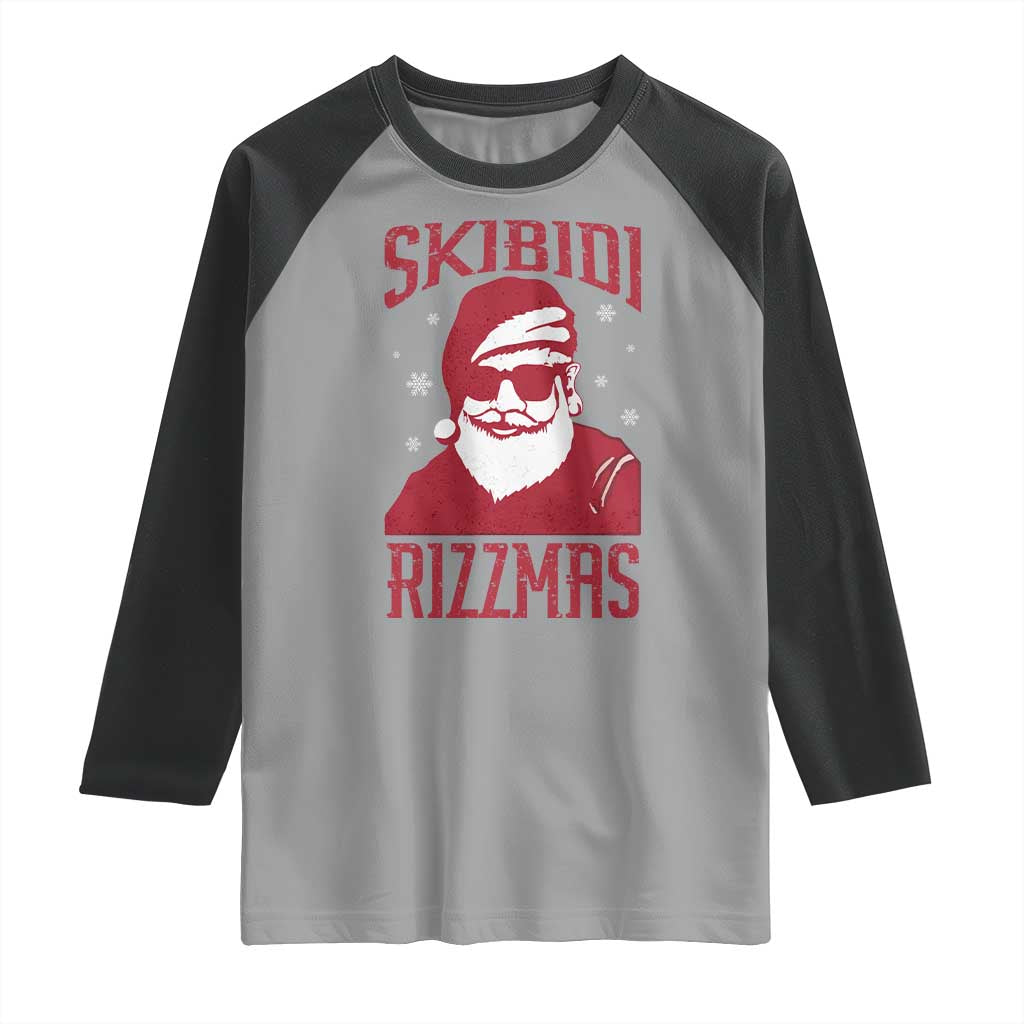 Funny Christmas Santa Raglan Shirt Skibidi Rizzmas Vintage Charisma Rizz Santa Claus - Wonder Print Shop