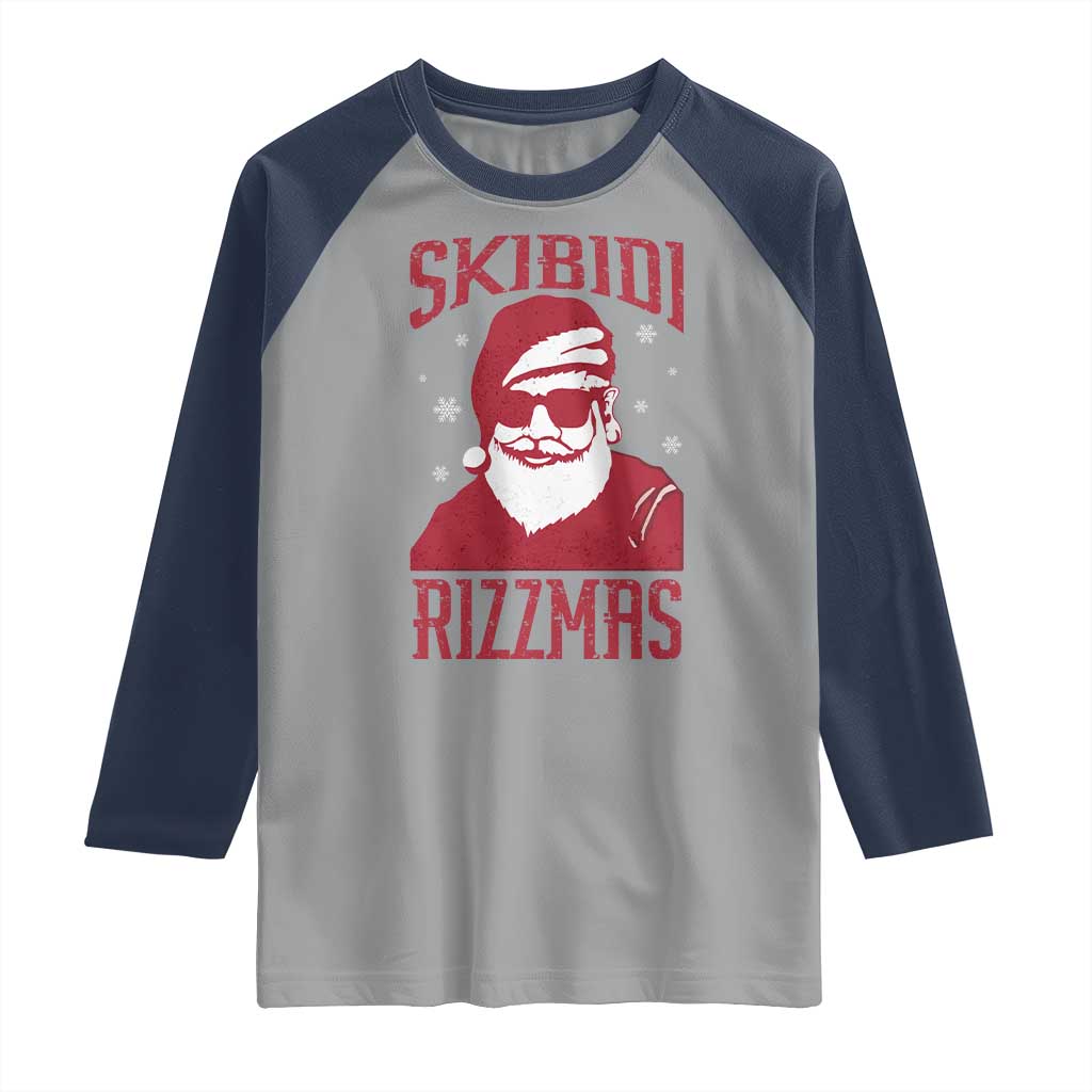 Funny Christmas Santa Raglan Shirt Skibidi Rizzmas Vintage Charisma Rizz Santa Claus - Wonder Print Shop