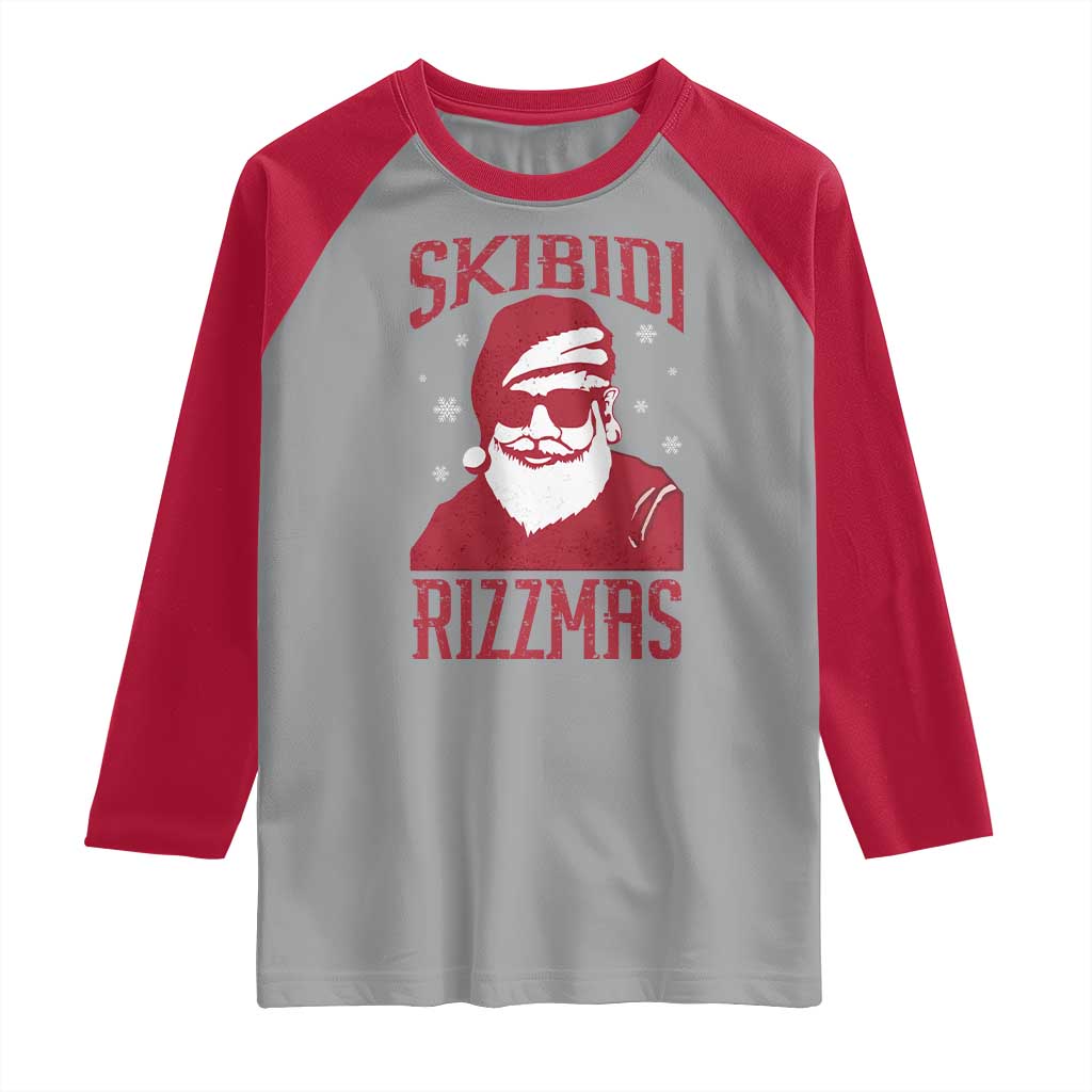 Funny Christmas Santa Raglan Shirt Skibidi Rizzmas Vintage Charisma Rizz Santa Claus - Wonder Print Shop