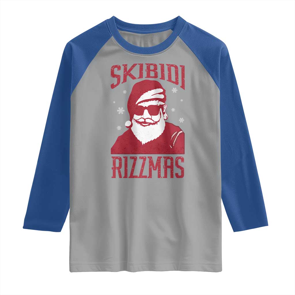 Funny Christmas Santa Raglan Shirt Skibidi Rizzmas Vintage Charisma Rizz Santa Claus - Wonder Print Shop