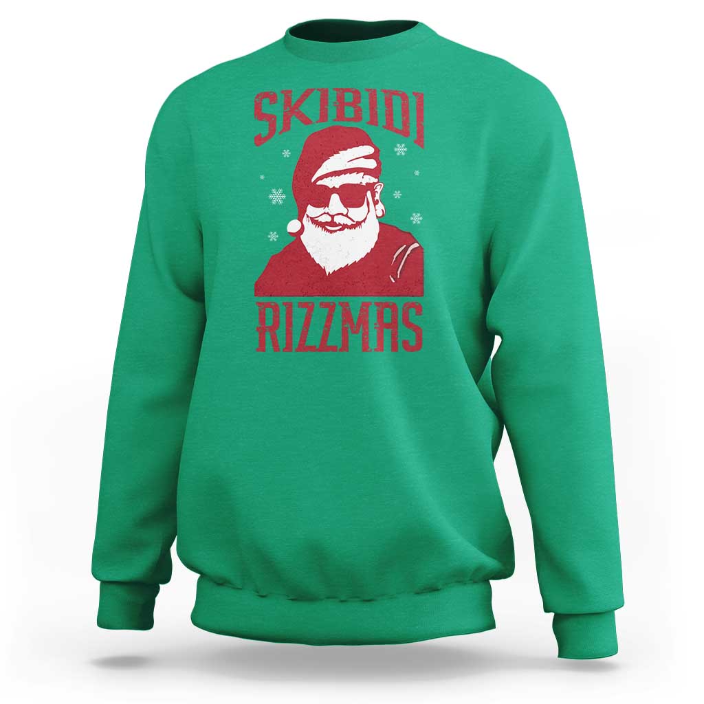 Funny Christmas Santa Sweatshirt Skibidi Rizzmas Vintage Charisma Rizz Santa Claus - Wonder Print Shop