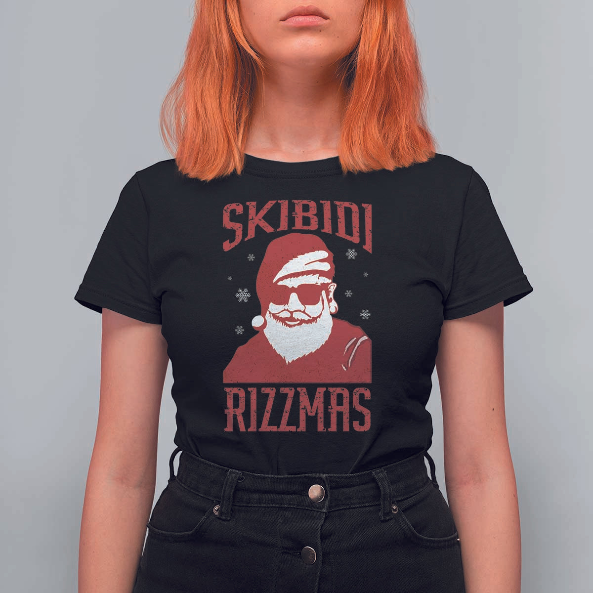 Funny Christmas Santa T Shirt For Women Skibidi Rizzmas Vintage Charisma Rizz Santa Claus - Wonder Print Shop