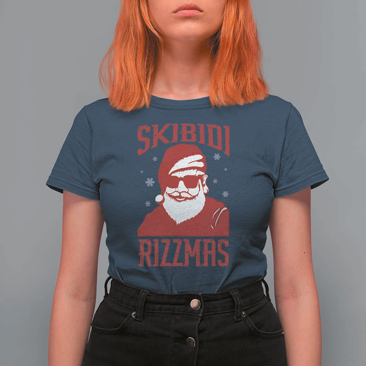 Funny Christmas Santa T Shirt For Women Skibidi Rizzmas Vintage Charisma Rizz Santa Claus - Wonder Print Shop