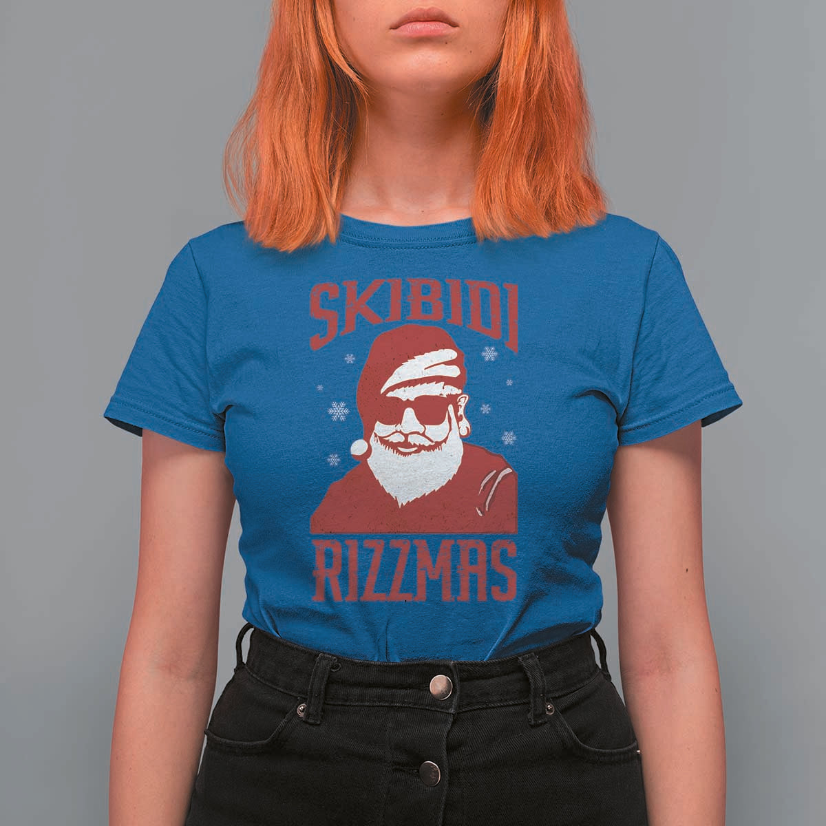 Funny Christmas Santa T Shirt For Women Skibidi Rizzmas Vintage Charisma Rizz Santa Claus - Wonder Print Shop