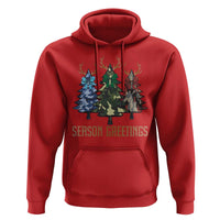 Funny Christmas Hunting Hoodie Season Greetings Camouflage Xmas Tree Reindeers