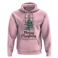 Funny Coquette Merry Christmas Hoodie Pink Bow Xmas Tree
