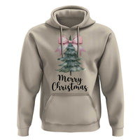 Funny Coquette Merry Christmas Hoodie Pink Bow Xmas Tree