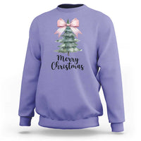 Funny Coquette Merry Christmas Sweatshirt Pink Bow Xmas Tree - Wonder Print Shop