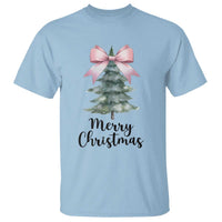 Funny Coquette Merry Christmas T Shirt Pink Bow Xmas Tree - Wonder Print Shop
