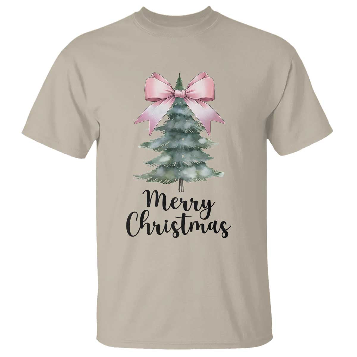 Funny Coquette Merry Christmas T Shirt Pink Bow Xmas Tree - Wonder Print Shop