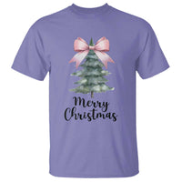 Funny Coquette Merry Christmas T Shirt Pink Bow Xmas Tree - Wonder Print Shop