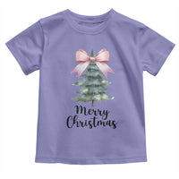 Funny Coquette Merry Christmas Toddler T Shirt Pink Bow Xmas Tree
