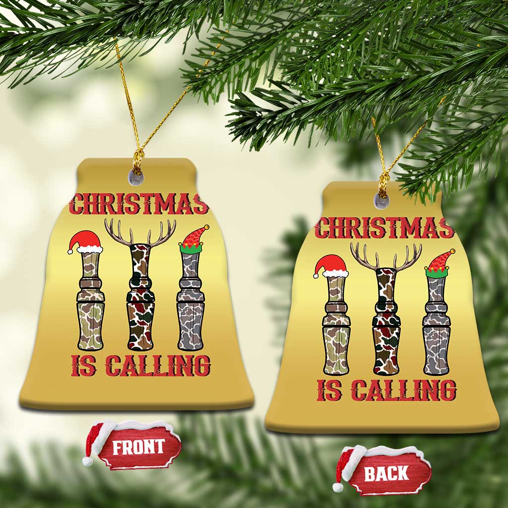 Funny Xmas Hunting Christmas Ornament Xmas Is Calling Camouflage Hunting Whistle - Wonder Print Shop