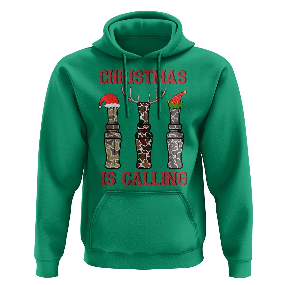 Funny Christmas Hunting Hoodie Christmas Is Calling Camouflage Hunting Whistle