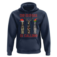Funny Christmas Hunting Hoodie Christmas Is Calling Camouflage Hunting Whistle