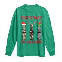 Funny Christmas Hunting Long Sleeve Shirt Christmas Is Calling Camouflage Hunting Whistle