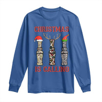 Funny Christmas Hunting Long Sleeve Shirt Christmas Is Calling Camouflage Hunting Whistle
