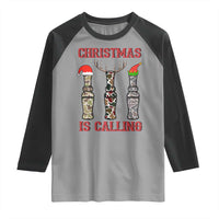 Funny Christmas Hunting Raglan Shirt Christmas Is Calling Camouflage Hunting Whistle - Wonder Print Shop