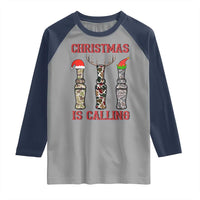 Funny Christmas Hunting Raglan Shirt Christmas Is Calling Camouflage Hunting Whistle - Wonder Print Shop