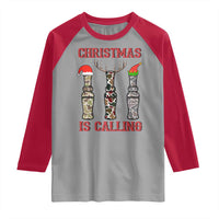 Funny Christmas Hunting Raglan Shirt Christmas Is Calling Camouflage Hunting Whistle - Wonder Print Shop