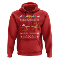 Funny Christmas Deer Hunting Hoodie You Can Run But You Can't Hide Santa