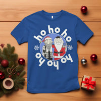 Funny Christmas Hanukkah T Shirt Triple Ho Yo Santa Hebrew Snowflake Menorah - Wonder Print Shop