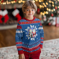 Funny Christmas Chanukah Hanukkah Ugly Sweater Triple Ho Yo Santa Hebrew Snowflake Menorah - Wonder Print Shop