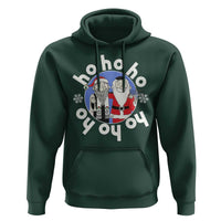 Funny Christmas Hanukkah Hoodie Triple Ho Yo Santa Hebrew Snowflake Menorah