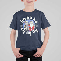 Funny Christmas Hanukkah T Shirt For Kid Triple Ho Yo Santa Hebrew Snowflake Menorah - Wonder Print Shop