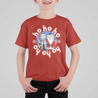 Funny Christmas Hanukkah T Shirt For Kid Triple Ho Yo Santa Hebrew Snowflake Menorah - Wonder Print Shop