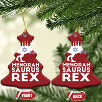 Funny Hanukkah Christmas Ornament Menorah Saurus Rex Dinosaur David Star - Wonder Print Shop