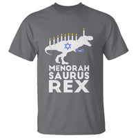 Funny Hanukkah T Shirt Menorah Saurus Rex Dinosaur David Star - Wonder Print Shop