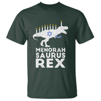 Funny Hanukkah T Shirt Menorah Saurus Rex Dinosaur David Star - Wonder Print Shop