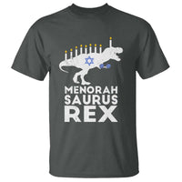 Funny Hanukkah T Shirt Menorah Saurus Rex Dinosaur David Star - Wonder Print Shop