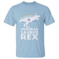 Funny Hanukkah T Shirt Menorah Saurus Rex Dinosaur David Star - Wonder Print Shop