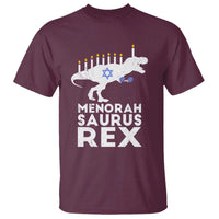 Funny Hanukkah T Shirt Menorah Saurus Rex Dinosaur David Star - Wonder Print Shop