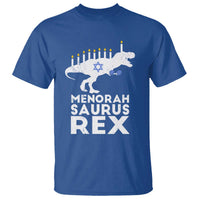 Funny Hanukkah T Shirt Menorah Saurus Rex Dinosaur David Star - Wonder Print Shop