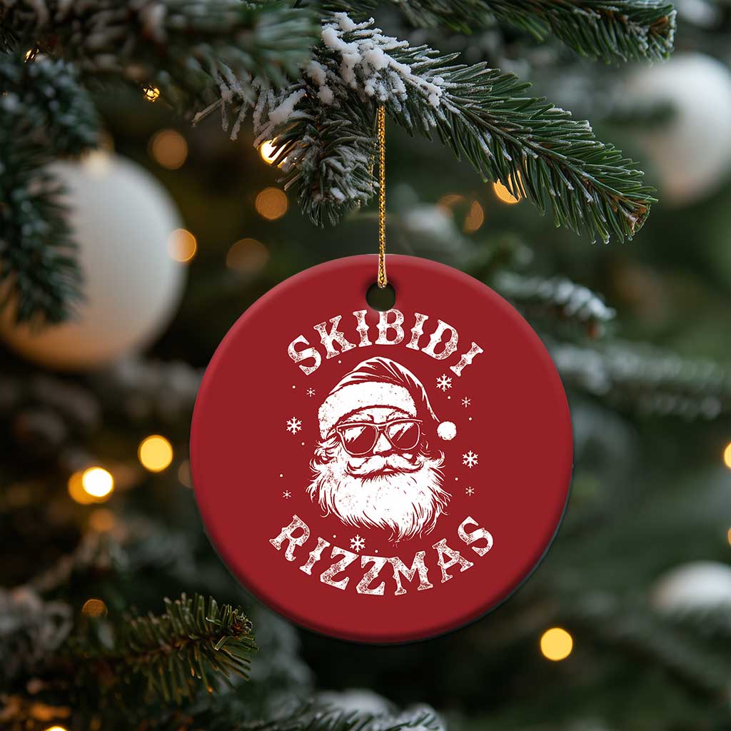 Funny Skibidi Rizzmas Xmas Christmas Ornament Vintage Sigmas Charisma Rizz Cool Santa - Wonder Print Shop