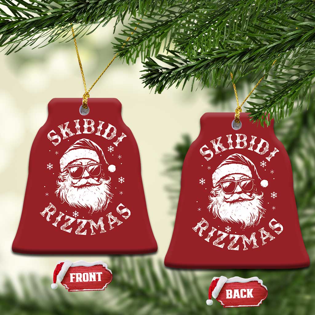Funny Skibidi Rizzmas Xmas Christmas Ornament Vintage Sigmas Charisma Rizz Cool Santa - Wonder Print Shop