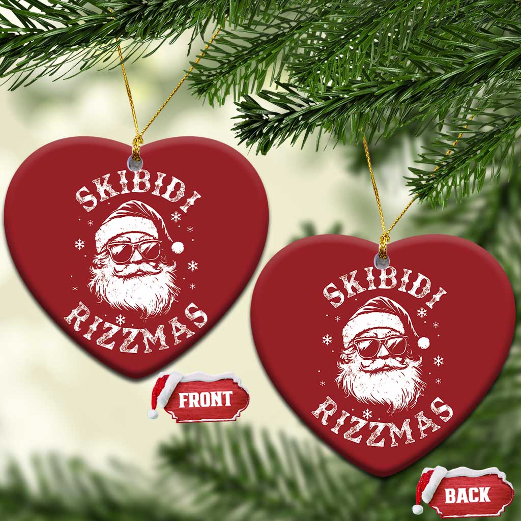 Funny Skibidi Rizzmas Xmas Christmas Ornament Vintage Sigmas Charisma Rizz Cool Santa - Wonder Print Shop