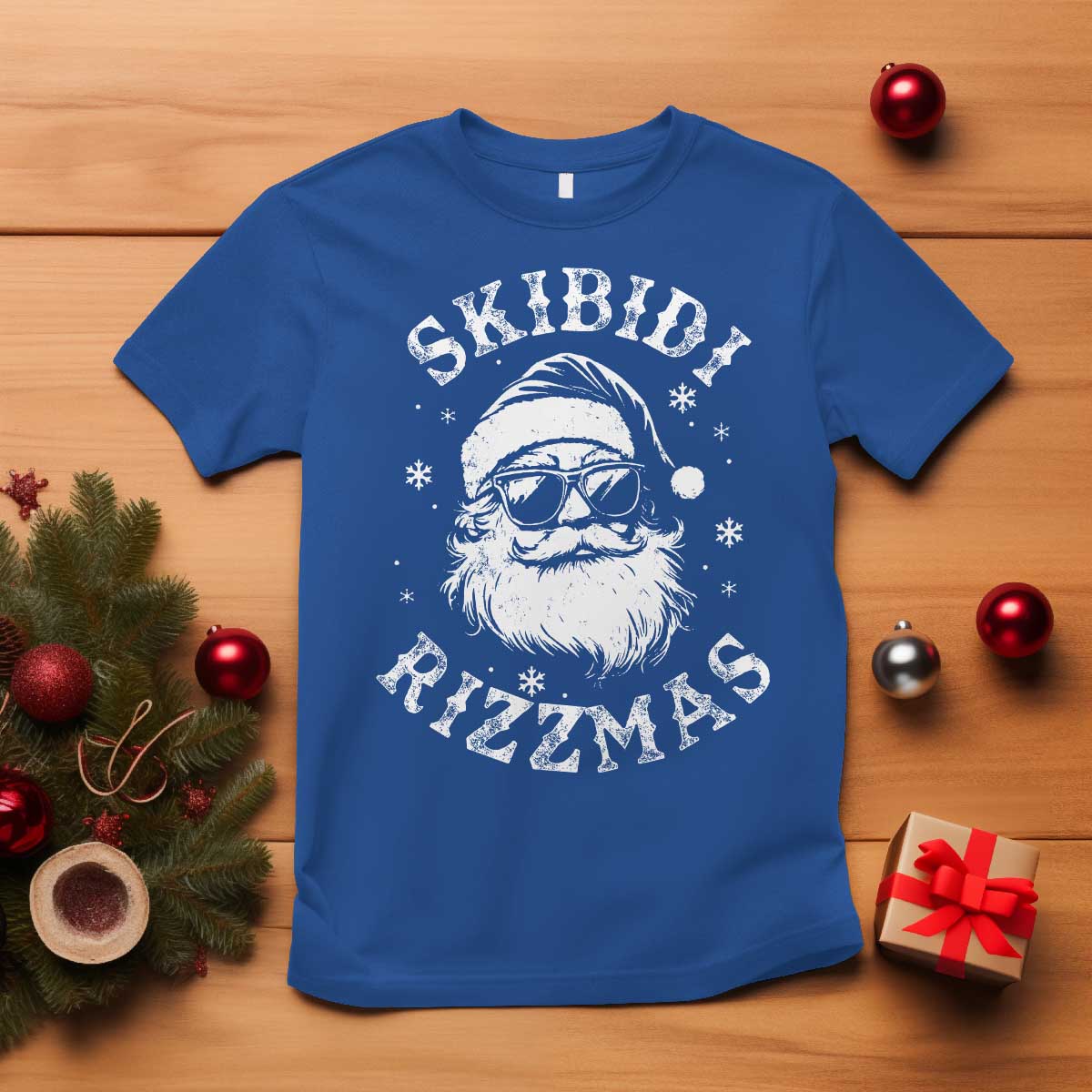 Funny Skibidi Rizzmas Christmas T Shirt Vintage Sigmas Charisma Rizz Cool Santa - Wonder Print Shop