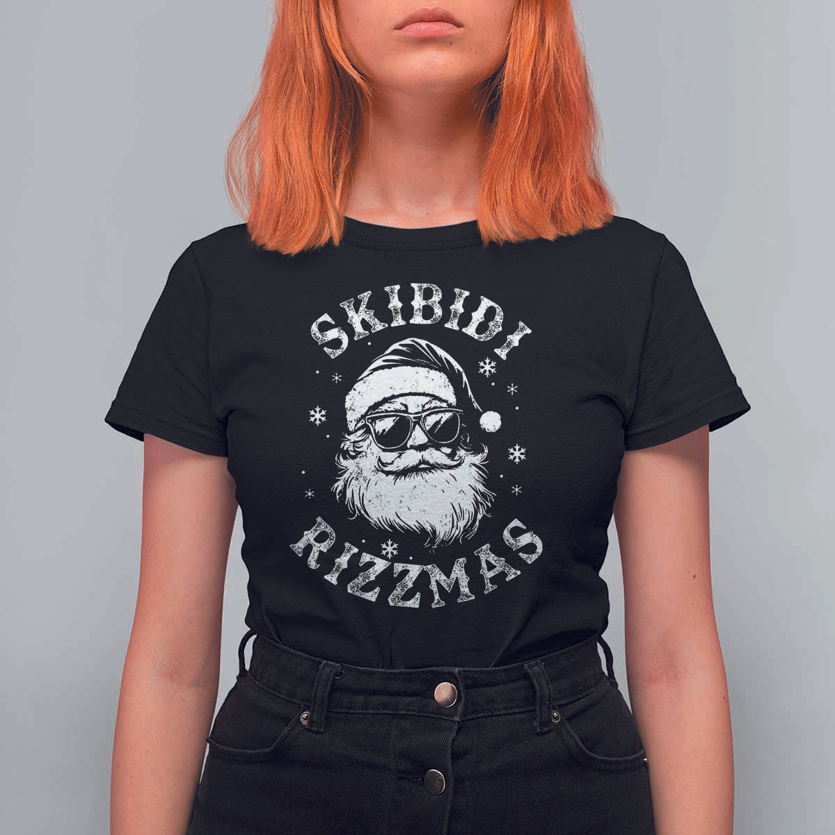 Funny Skibidi Rizzmas Christmas T Shirt For Women Vintage Sigmas Charisma Rizz Cool Santa - Wonder Print Shop