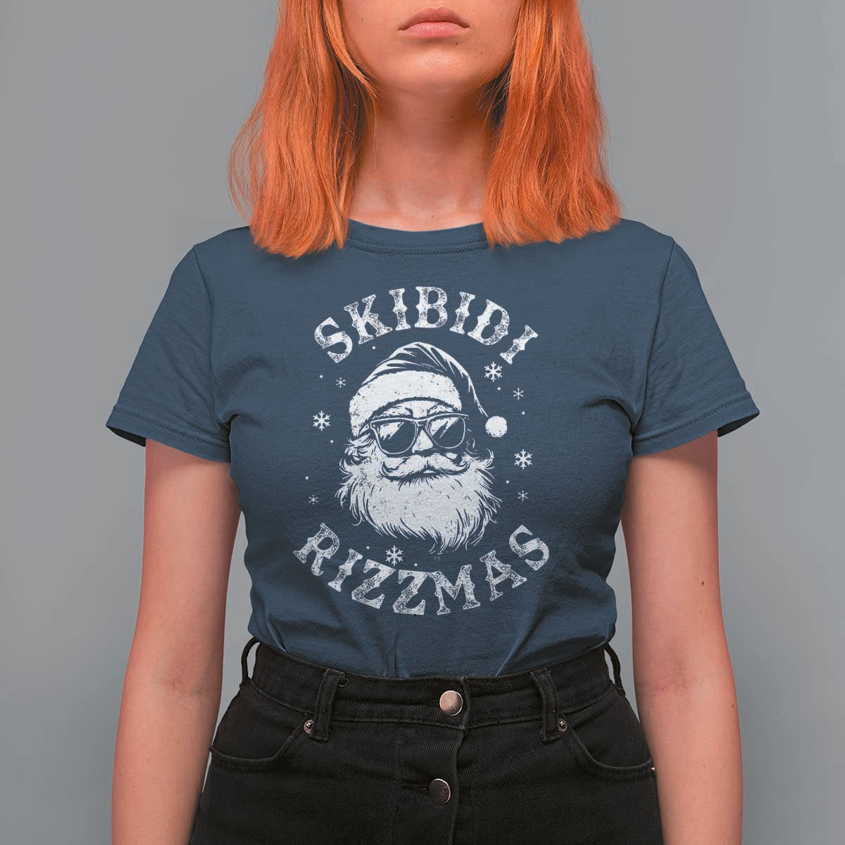 Funny Skibidi Rizzmas Christmas T Shirt For Women Vintage Sigmas Charisma Rizz Cool Santa - Wonder Print Shop