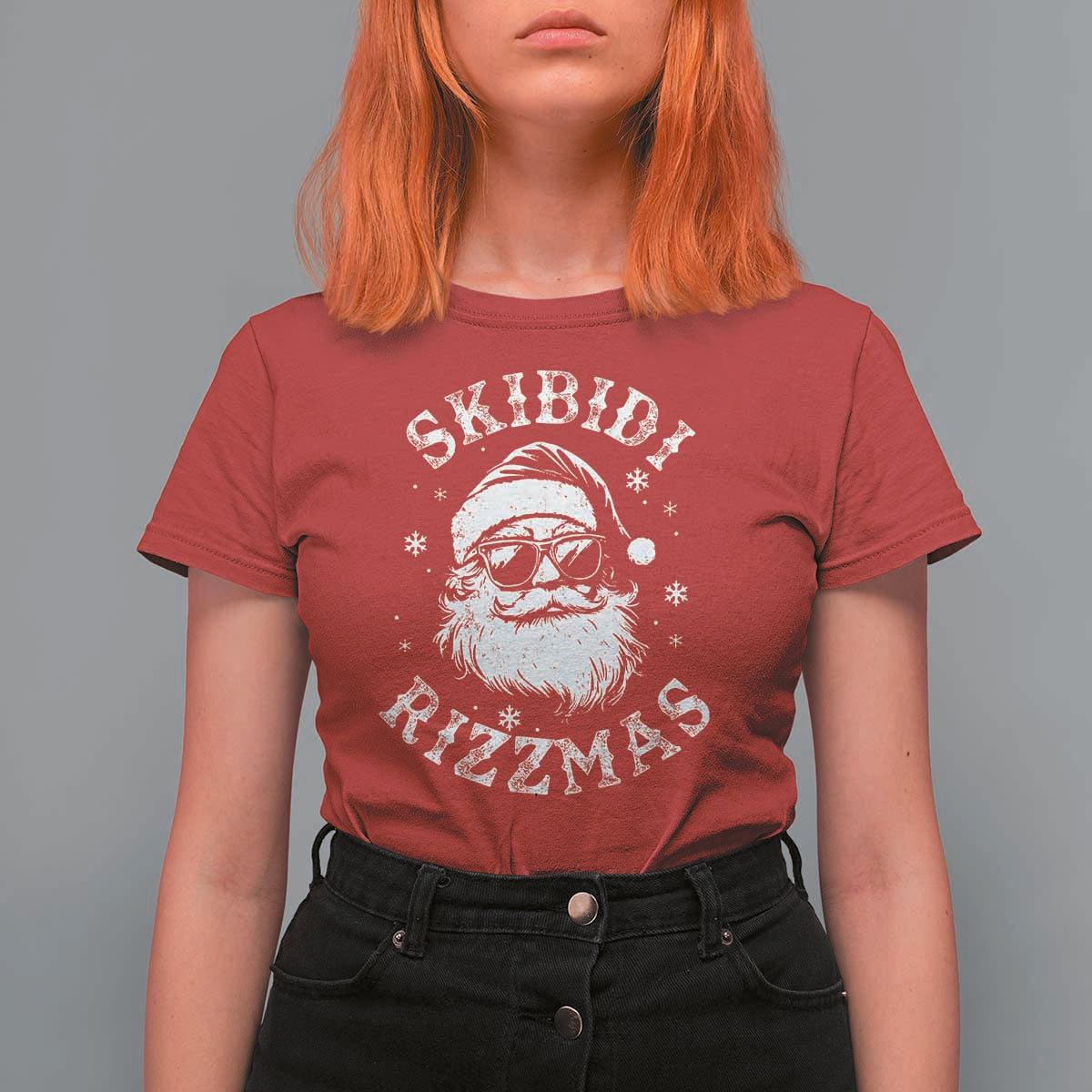 Funny Skibidi Rizzmas Christmas T Shirt For Women Vintage Sigmas Charisma Rizz Cool Santa - Wonder Print Shop