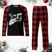 Funny Hebrew Plaid Pajama Set Let's Get Chai Jewish Vintage Cigarette - Wonder Print Shop